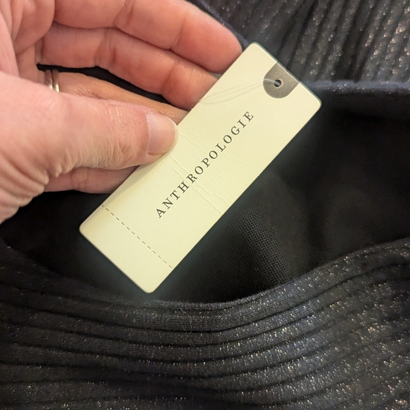 Anthropologie Akemi +Kin Tegan NWT black asymmetrical sparkly dress size XS - Picture 7 of 9